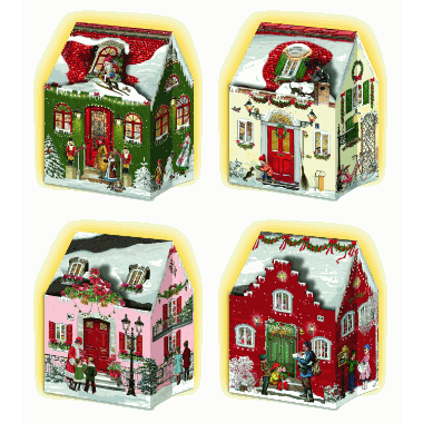 Adventskalender Happy Christmas Houses (for LED tea lights)