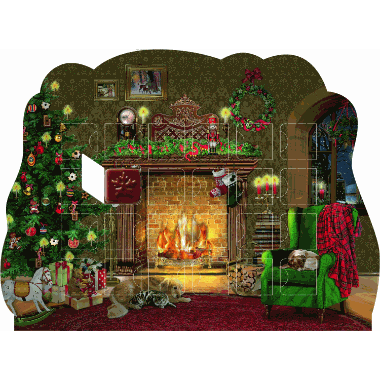 Adventskalender At the Fireplace cut-out Chocolate Advent ca