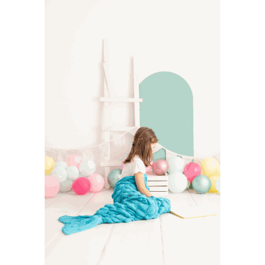 Crochetts teppepose ocean bue havfrue