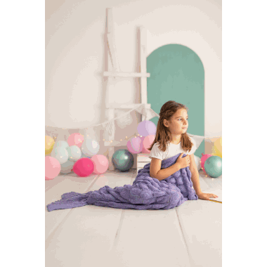 Crochetts teppepose lilla havfrue