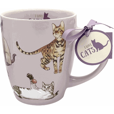 Porcelain cup cats I love cats & dogs