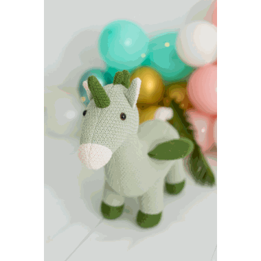 Crochetts mini kosedyr Pegasus hest med vinger